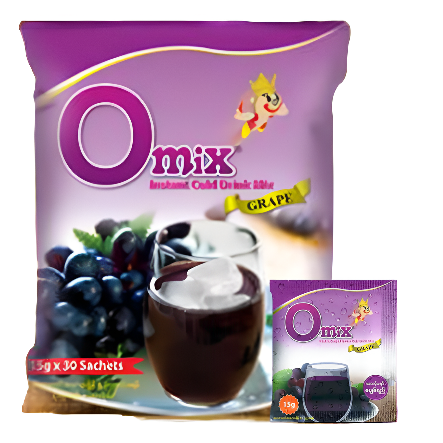 အိုမစ် စပျစ်ဖျော်ရည်အမှုန့် | Omix Grape Drink Powder